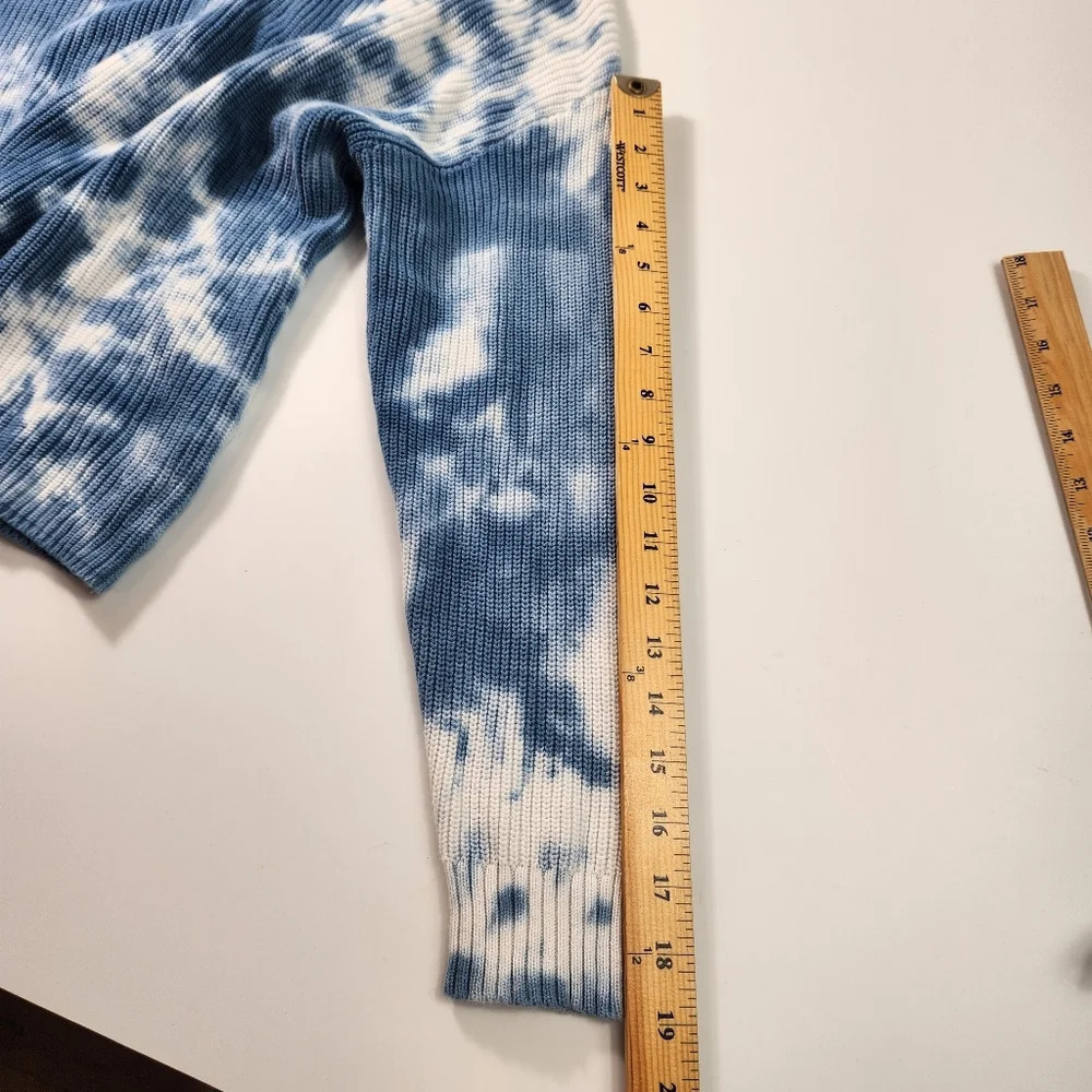 ALTAR'D STATE Ribbed Blue White Long Sleeve Tye Dye Sweater Sz XS - Picture 9 of 10